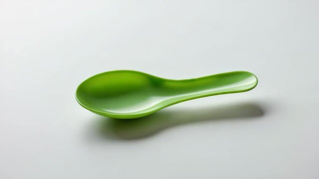 Footage of a green spoon utilized as a tool