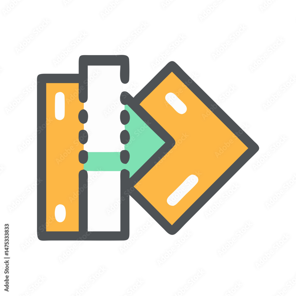Aufkleber abstract data flow diagram icon in flat design style