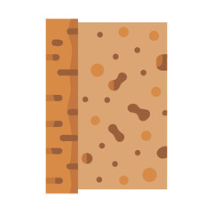 Flat design bread slice illustration on White Background