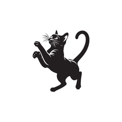 Burmese Cat Vector Silhouette: Sleek and Muscular Feline Illustration Highlighting the Breed’s Distinctive Rounded Features, Glossy Coat, and Expressive Eyes in Clean, Minimalist Vector Style.
