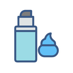 Light Blue Cream Dispenser and Cream Flat Design