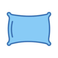 Light blue pillow illustration on black background for sleep