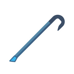 Stylized blue crowbar tool isolated on solid White Background
