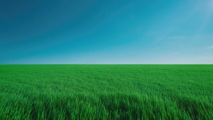 Fototapeta premium Natural Green Turf Texture with Empty Space Under the Sky