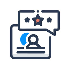 Profile page with user rating and stars review icon