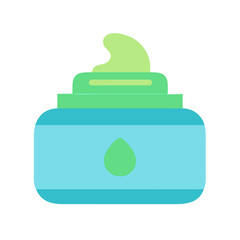 Aqua cream product flat vector illustration on black background