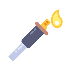 Vector illustration of lighter with flame on White Background