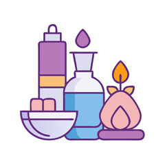 Spa essentials vector illustration for relaxation and self-care