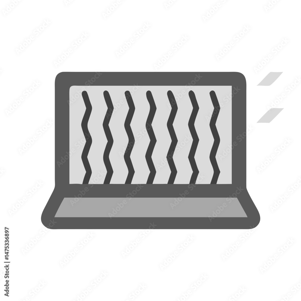 Poster stylish laptop icon with abstract gray screen design element