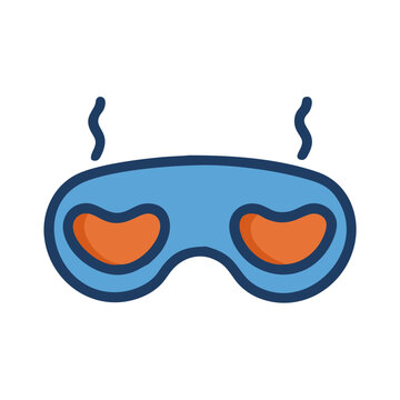 recommend clip art: Comfortable blue and orange sleep mask on black background