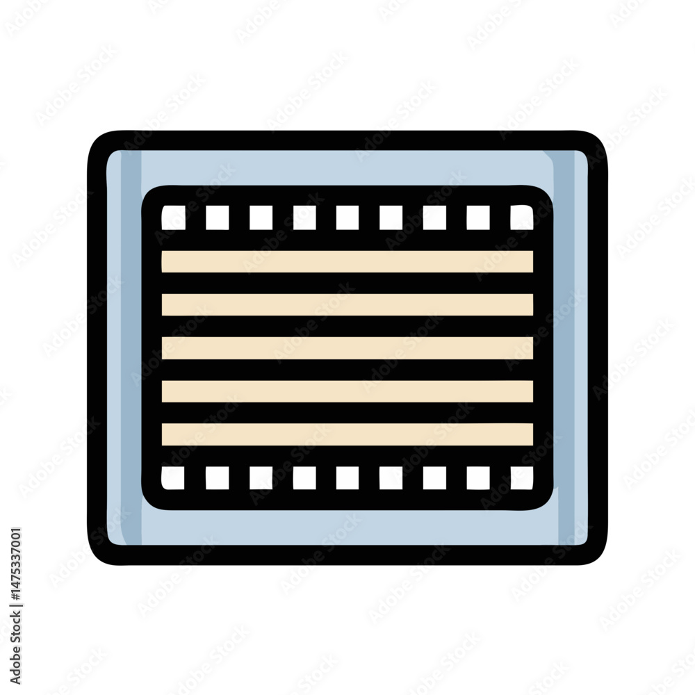 Poster styled graphic of a ledger interface against white background
