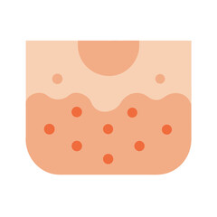 Stylized skin section illustration showing bumps and uneven texture