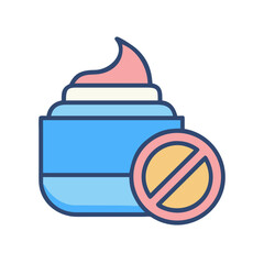 No creams concept flat illustration with no allowed symbol