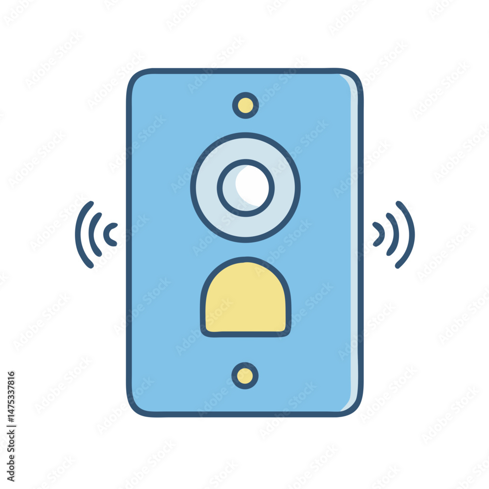 Poster vector image of smart doorbell with wireless connection signal