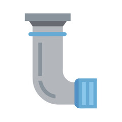 Gray and blue pipe isolated on a White Background