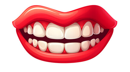Naklejka premium Professional Vector Illustration of a Happy Cartoon Mouth Isolated on White Background