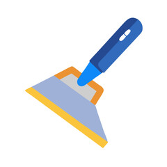 Flat Design Ice Scraper on White Background illustration