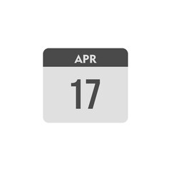 calender icon, 17 april icon with white background
