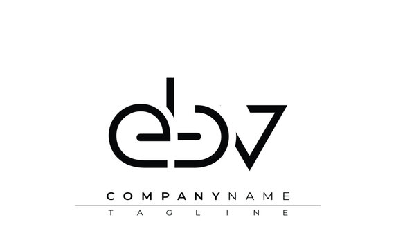 EBV abstract letter design. Modern Business Logo Design With Abstract Typography and Contemporary Style