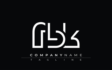 Fototapeta premium FBK abstract letter design. Modern Business Logo Design With Abstract Typography and Contemporary Style