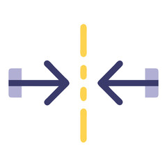 Centralization with arrows pointing to a dotted vertical line