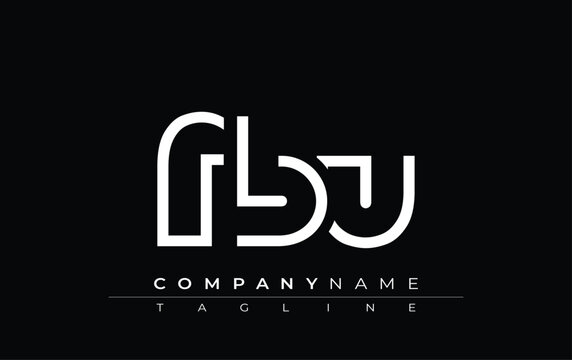 FBU abstract letter design. Modern Business Logo Design With Abstract Typography and Contemporary Style