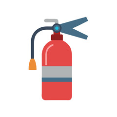 Simple flat design of a red fire extinguisher