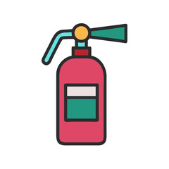 Cartoon fire extinguisher vector icon on a White Background