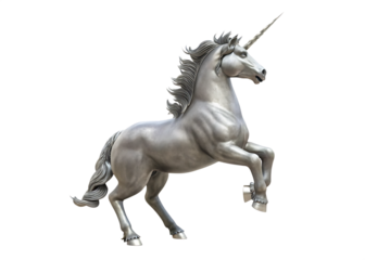 A unicorn rearing up isolated on white background PNG