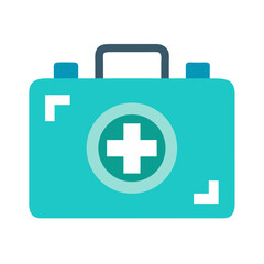 Minimalist first aid kit icon on a White Background