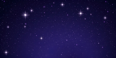 Fototapeta premium Stunning night sky with sparkling stars in a deep blue celestial background