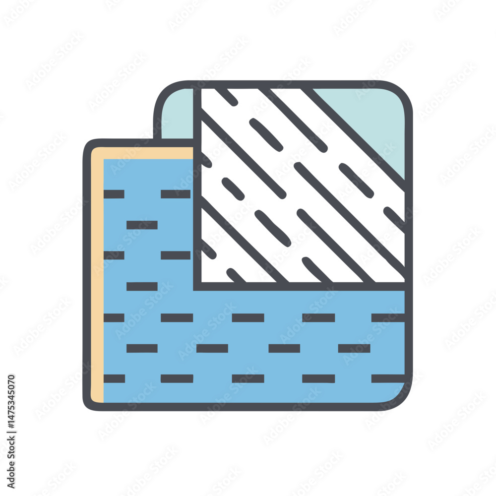 Poster two stacked squares demonstrating different textures or materials