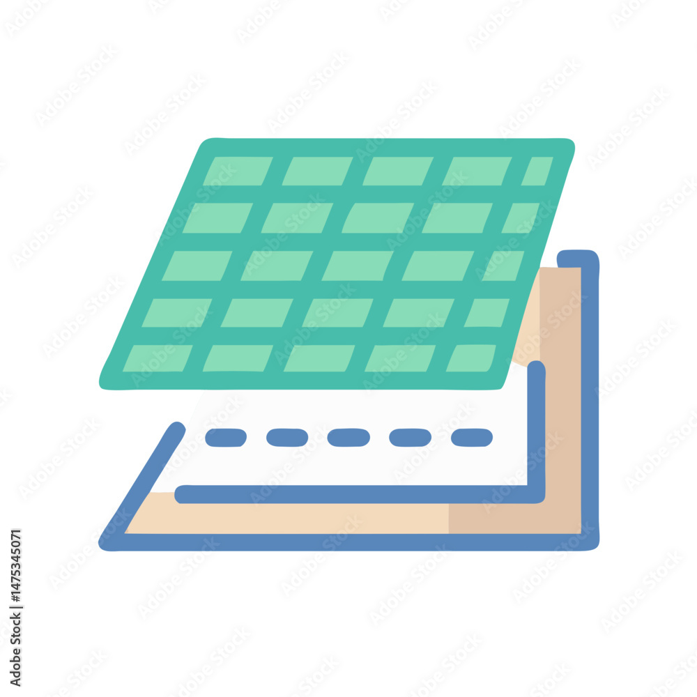 Poster schematic diagram in grid style illustration for data presentation