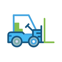 Stylized vector forklift illustration against White Background image