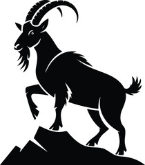 Goat Silhouette Set | Farm Animal Vector Graphics Goat Silhouettes Collection | Livestock, Nature, and Agriculture Icons