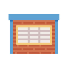 Flat vector of a simple brick wall window