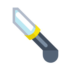 Modern Graphic Flat Art Utility Knife on White Backdrop