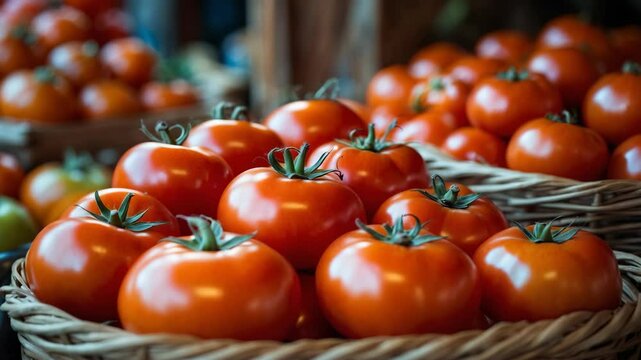 Fresh and succulent persimmons for sale at a fruit stall outdoors.