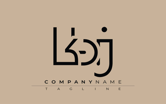 KBJ abstract letter design. Modern Business Logo Design With Abstract Typography and Contemporary Style