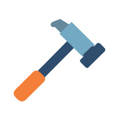 Illustration of a flat design hammer on White Background