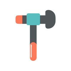 Stylized illustration of hammer tool on White Background graphic