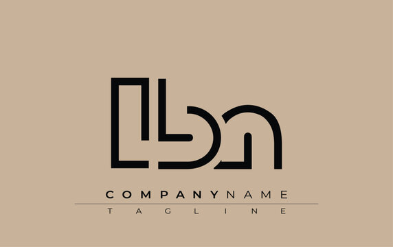LBN abstract letter design. Modern Business Logo Design With Abstract Typography and Contemporary Style