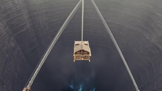 Maison suspendue au-dessus d&rsquo;un gouffre vertigineux

