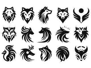 Naklejka premium Wolf Vector Icon Pack