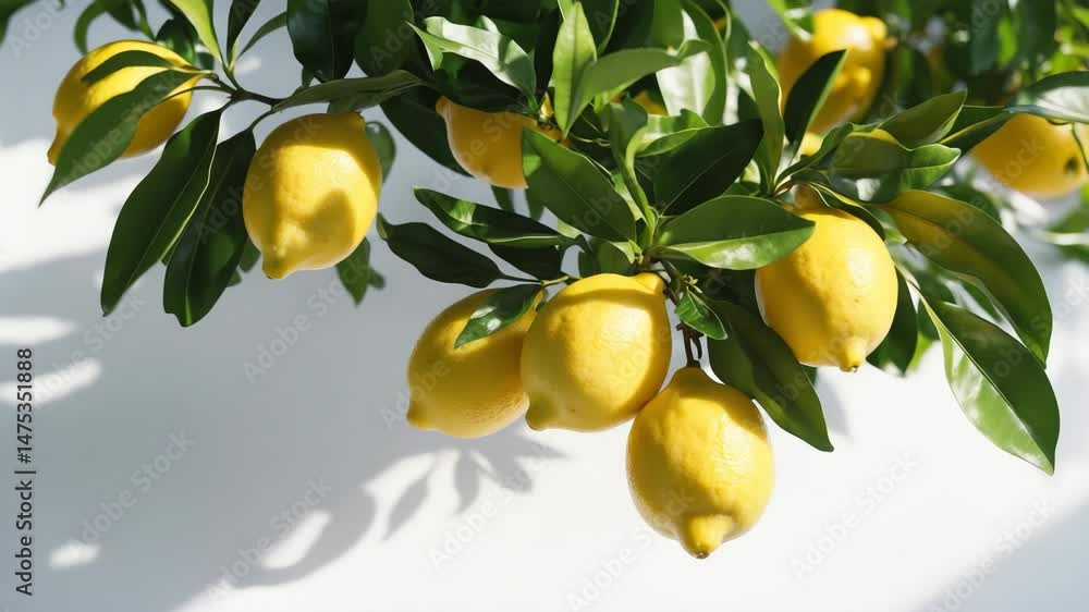 Poster lemon tree positioned in front of a backdrop.