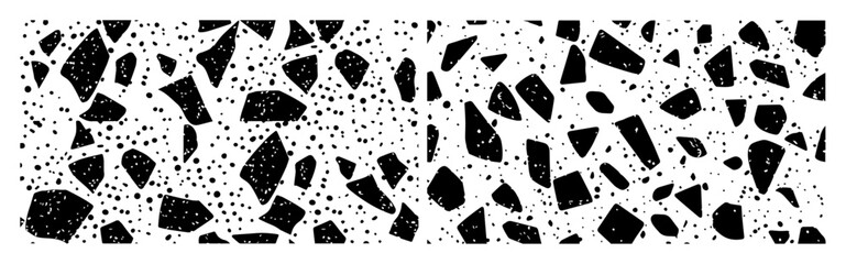 terrazzo stone pattern vector texture in minimal black style