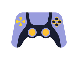 Console game controller icon. Videogame joysticks isolated on white background. Technology object concept. Flat vector illustration. © Viktoriia