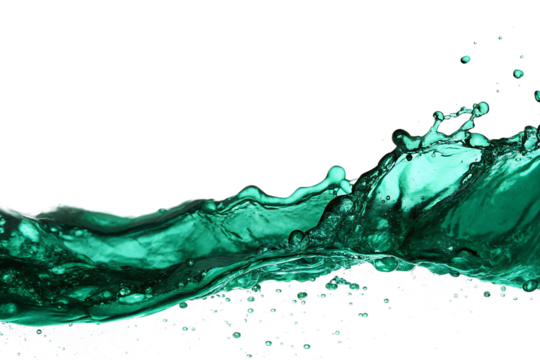 Green splash isolated on white background PNG