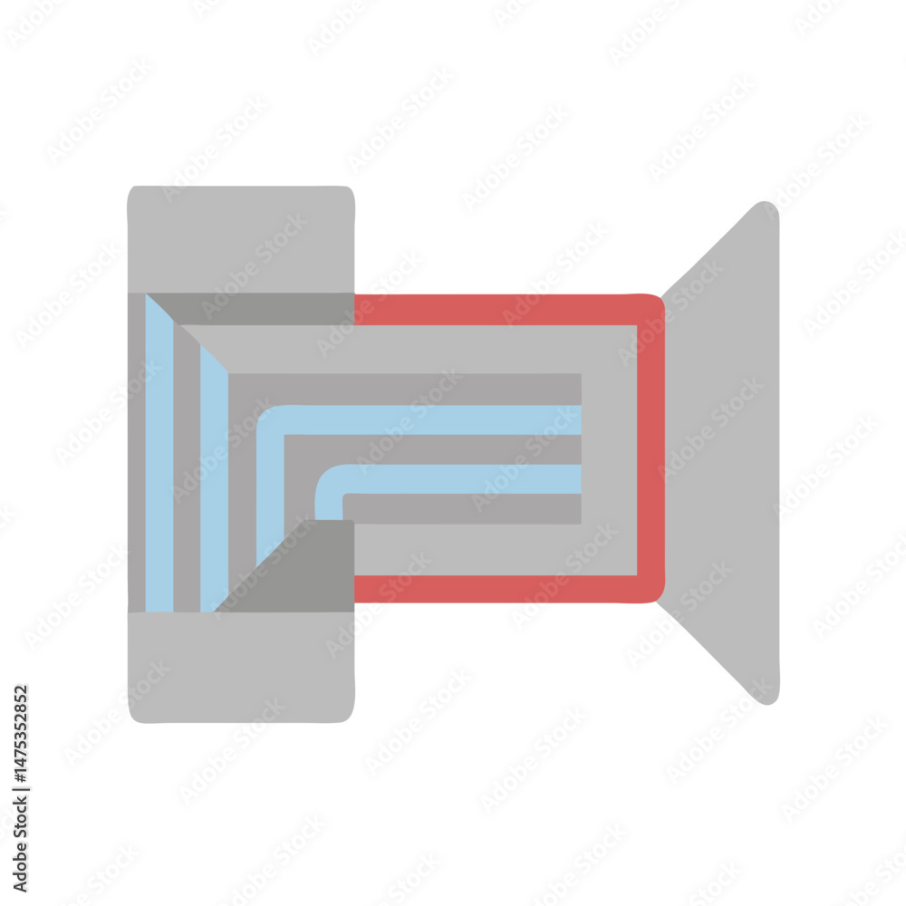 Aufkleber schematic drawing of flow diagram with connecting components