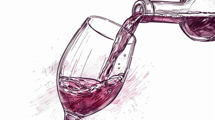 sketch of a bottle of champagne. vector illustration.